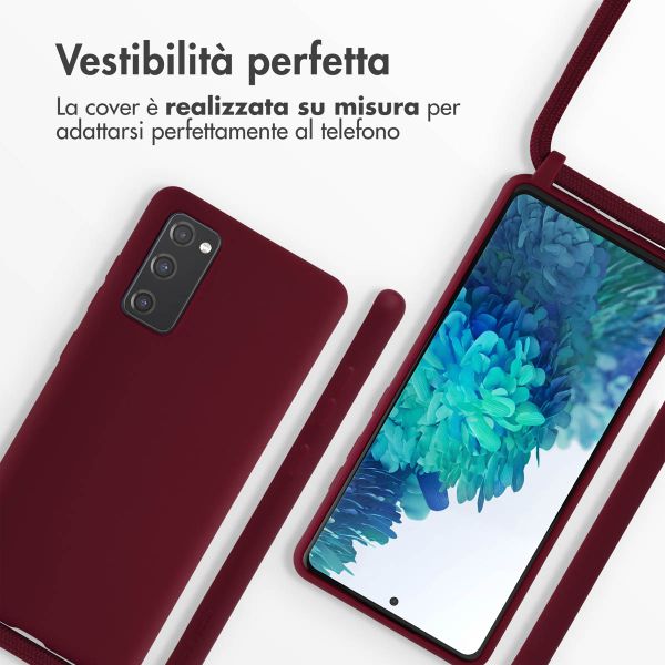 imoshion Coque en silicone avec cordon Samsung Galaxy S20 FE - Rouge foncé