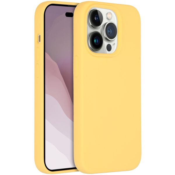 Accezz Coque Liquid Silicone avec MagSafe iPhone 14 Pro - Jaune