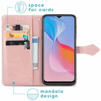 imoshion Etui de téléphone portefeuille Mandala Vivo Y21(s) / Y33s - Rose Dorée