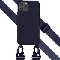 Selencia Coque silicone avec cordon amovible Apple iPhone 12 (Pro) - Bleu foncé