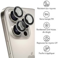 imoshion Lot de 2 protections d'objectif de caméra Apple iPhone 16 Pro / 16 Pro Max - Natural / Titanium