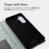 imoshion Étui de télephone portefeuille Design Samsung Galaxy A56 - Smoke Green Flowers