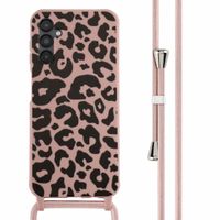 imoshion Coque design en silicone avec cordon Samsung Galaxy A14 (5G/4G) - Animal Pink