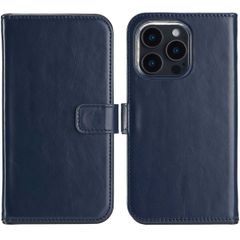 Selencia Étui portefeuille en cuir véritable Apple iPhone 16 Pro Max - Bleu