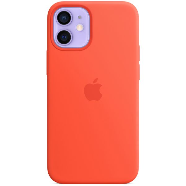 Apple Coque en silicone MagSafe Apple iPhone 12 Mini - Electric Orange