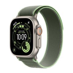 Apple Bracelet Trail Loop Apple Watch Series 1 t/m 11 / SE / Ultra (44/45/46/49 mm) - Taille S/M - Neon / Green Black Titanium