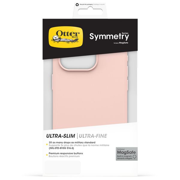 OtterBox Coque Symmetry MagSafe iPhone 15 Pro - Ballet Shoes Rose