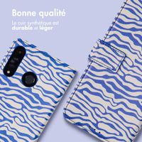 imoshion ﻿Étui de téléphone portefeuille Design Huawei P30 Lite - White Blue Stripes