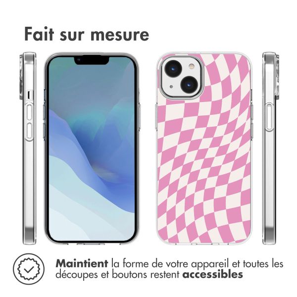 imoshion Coque Design iPhone 14 - Retro Pink Check