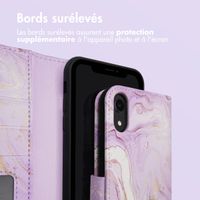 imoshion ﻿Étui de téléphone portefeuille Design iPhone Xr - Purple Marble