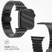 Selencia Bracelet Metallique Jubilee Apple Watch Series 1 t/m 9 / SE (38/40/41 mm) | Series 10 / 11 (42 mm) - Noir
