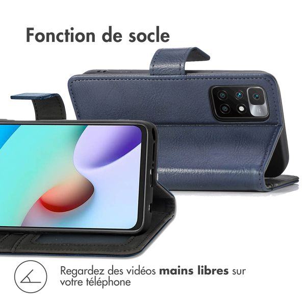 imoshion Étui de téléphone portefeuille Luxe Xiaomi Redmi 10 - Bleu foncé