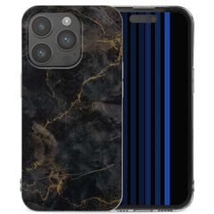 imoshion Coque Design Apple iPhone 15 Pro - Black Marble Transparent