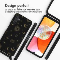 imoshion Coque design en silicone avec cordon Samsung Galaxy A14 (5G/4G) - Sky Black