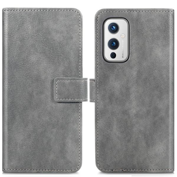 imoshion Étui de téléphone portefeuille Luxe OnePlus 9 - Gris