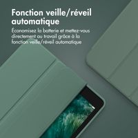 Accezz Coque tablette portefeuille Smart Silicone Apple iPad 11 (2025) 11 pouces A16 / iPad 10 (2022) 10.9 pouces - Vert foncé
