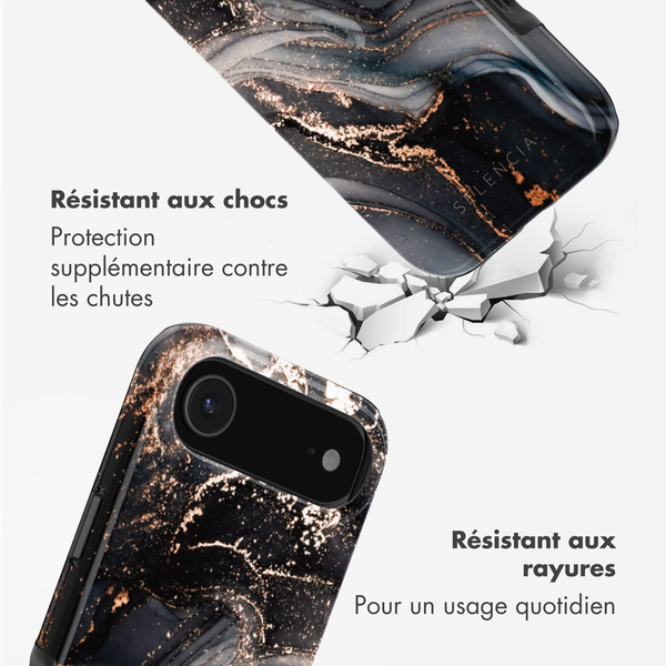 Selencia Coque arrière Vivid avec MagSafe Apple iPhone Air - Chic Marble Black