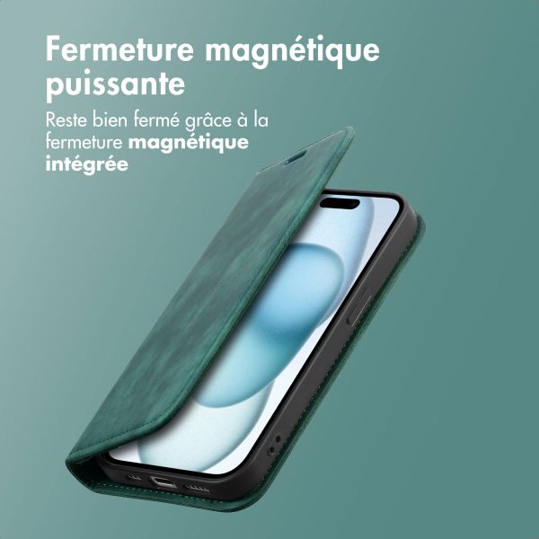 imoshion Étui de téléphone portefeuille Slim Apple iPhone 15 - Vert