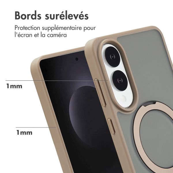 Accezz Coque Ring Stand avec MagSafe Samsung Galaxy S25 Edge - Marron