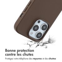 Accezz Coque arrière en cuir avec MagSafe Apple iPhone 14 Pro - Marron café