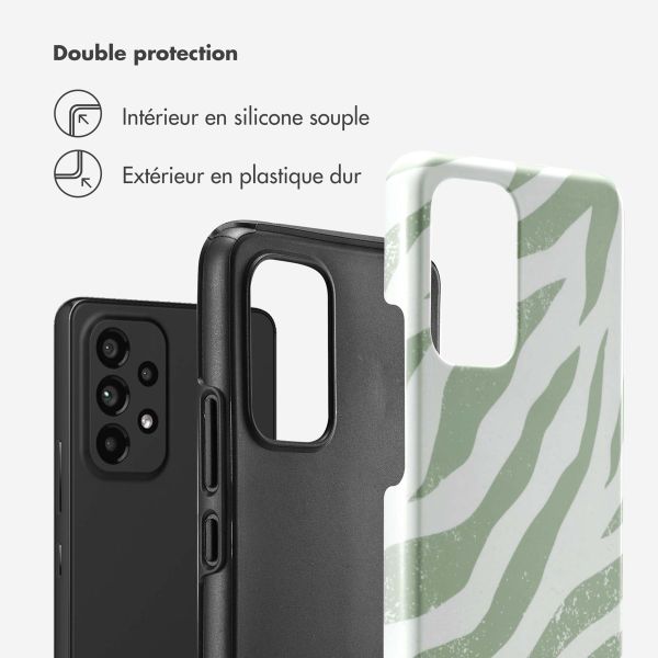 Selencia Coque arrière Vivid Tough Samsung Galaxy A53 - Colorful Zebra Sage Green