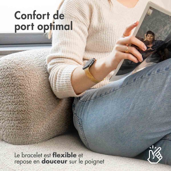 imoshion Bracelet pliant Milanese Apple Watch Series 1 t/m 11 / SE / Ultra (44/45/46/49 mm) - Doré