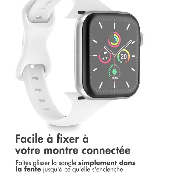 imoshion Bracelet en silicone fin Apple Watch Series 1-10 / SE / Ultra (2) (44/45/46/49 mm) - Blanc