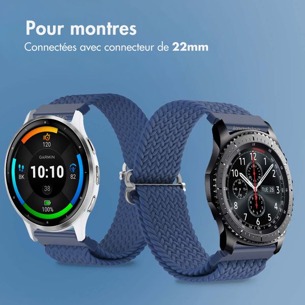 imoshion Bracelet tissée en nylon - Connexion universelle 22 mm - Bleu foncé