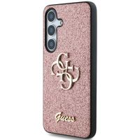 Guess Coque 4G Metal Logo Glitter Samsung Galaxy S25 - Rose