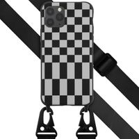 Selencia ﻿Coque design en silicone avec cordon amovible iPhone 11 Pro - Irregular Check Black