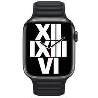 Apple Bracelet Leather Link Apple Watch Series 1 t/m 9 / SE (38/40/41 mm) | Series 10 / 11 (42 mm) - Taille M/L - Midnight