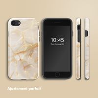 Selencia Coque arrière Vivid Tough iPhone SE (2022 / 2020) / 8 / 7 - Golden Beige Marble