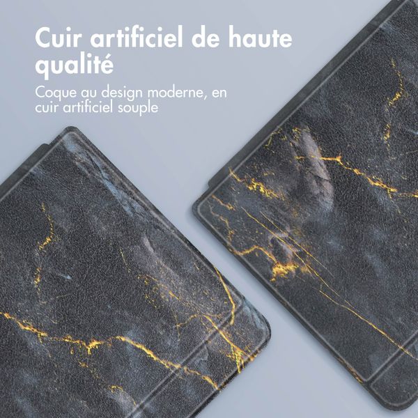 imoshion Design Slim Hard Case Sleepcover Kobo Clara Colour / BW - Black Marble