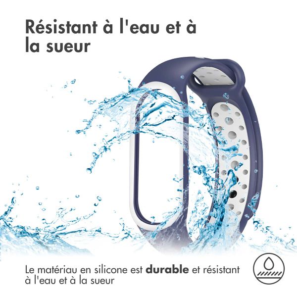 imoshion Bracelet sportif en silicone Xiaomi Mi Band 7 - Bleu / Blanc