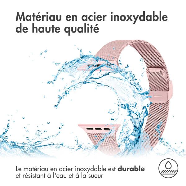 imoshion Bracelet pliant Milanese Apple Watch Series 1 t/m 9 / SE (38/40/41 mm) | Series 10 / 11 (42 mm) - Rose