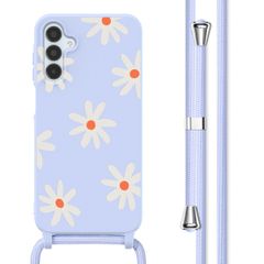 imoshion Coque design en silicone avec cordon Samsung Galaxy A15 (5G/4G) - Lila Flower Distance