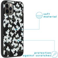 imoshion Coque Design iPhone 12 (Pro) - Fleur - Blanc / Noir