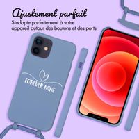 Coque de couleur personnalisée MagSafe avec cordon amovible et cœur élégant iPhone 12 Pro - Ash Blue