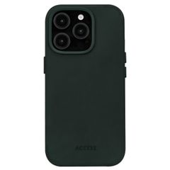 Accezz Coque arrière Vintage Leather MagSafe Apple iPhone 16 Pro Max - Smokey Green