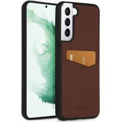 Accezz Coque en cuir de qualité supérieure avec fentes pour cartes Samsung Galaxy S22 Plus - Marron