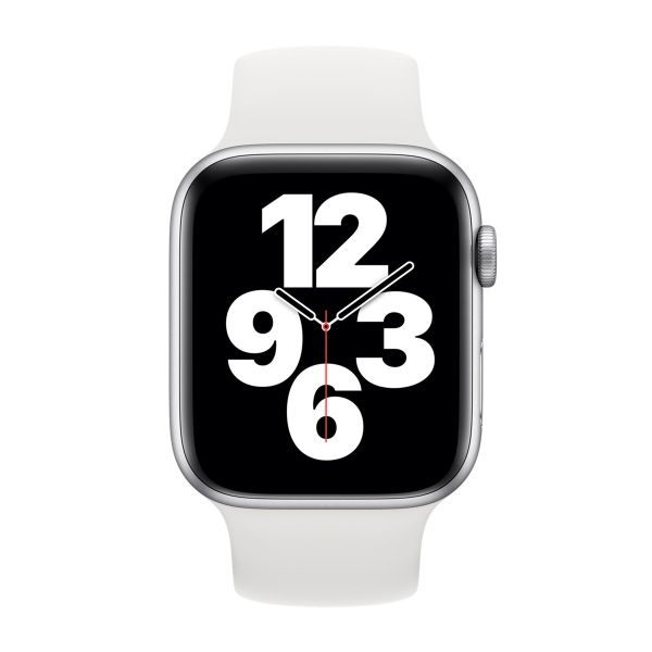 Apple Bracelet Boucle unique en Silicone Apple Watch | 38/40/41/42 mm - Taille 9 - White