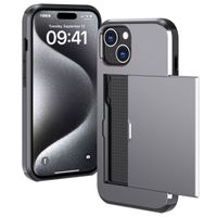 imoshion Coque arrière avec porte-cartes Apple iPhone 15 - Gris