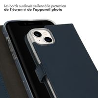 Selencia Étui portefeuille en cuir véritable Apple iPhone 14 Plus - Bleu
