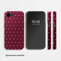 Selencia Coque arrière Vivid avec MagSafe Apple iPhone 17e / 16e - Happy Dots Burgundy