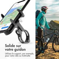 imoshion Support de téléphone pour vélo et moto - Aluminium - Léger - Ajustable - Noir