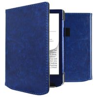 imoshion Étui de liseuse portefeuille en cuir végan Pocketbook Verse / Verse Pro / Verse Pro Color / Vivlio Light / Light HD - Bleu foncé