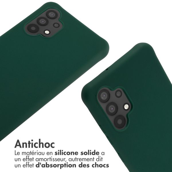 imoshion ﻿Coque en silicone avec cordon Samsung Galaxy A32 (4G) - Vert foncé