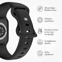 imoshion Bracelet en silicone⁺ Apple Watch Series 1 t/m 11 / SE / Ultra (44/45/46/49 mm) - Taille M/L - Noir