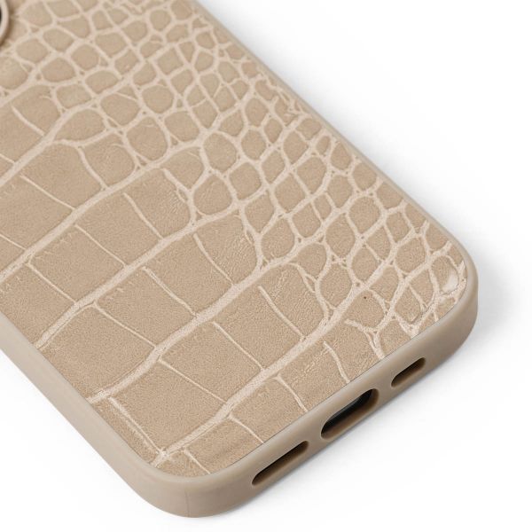 iDeal of Sweden Coque Vegan Leather iPhone 15 Pro - Warm Beige Croco