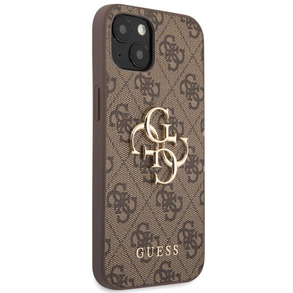 Guess Coque 4G Metal Logo Backcover Apple iPhone 13 - Marron